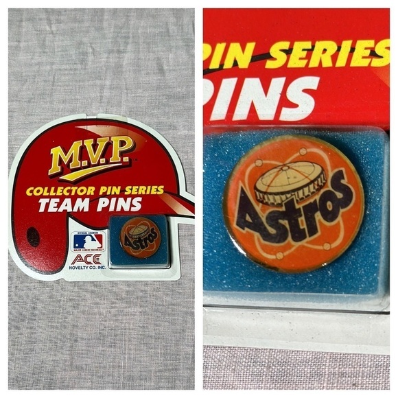 Houston Astros lapel pin Vintage 1990 MVP collector series team pins ACE Novelty - Picture 1 of 12